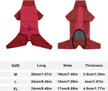 Водонепроникний зимовий одяг для собак: теплий манжет, одяг для цуценят, прогулянки, походи, кемпінг, червоний XL