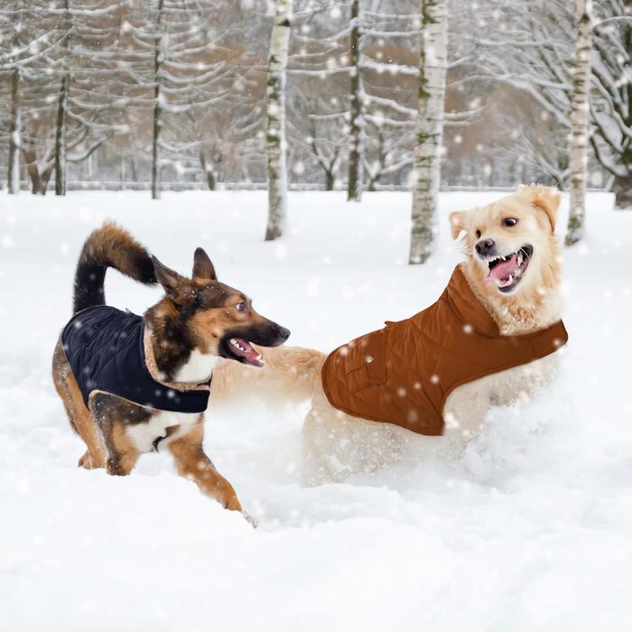 Зимовий теплий одяг для собак CITE TOILE - куртка з флісу для собак, підходить для чихуахуа, такси, коричнева, XS
