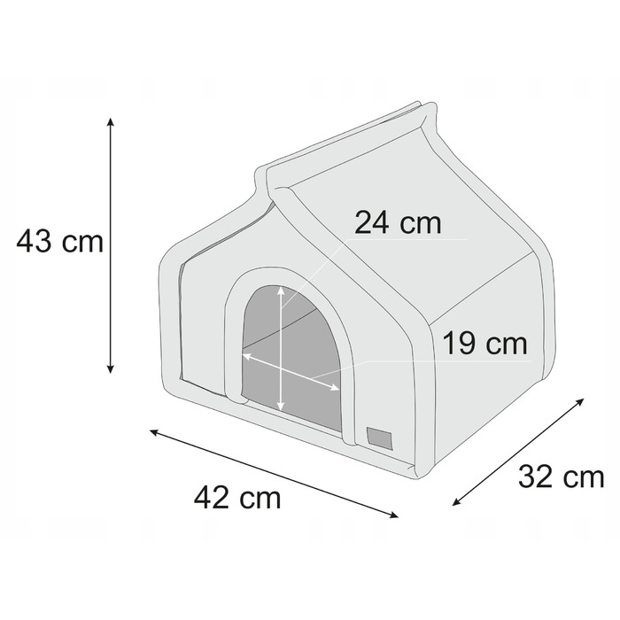 Маленька будка для собак або котів, лежак з дахом та матрацом, 42x32 см
