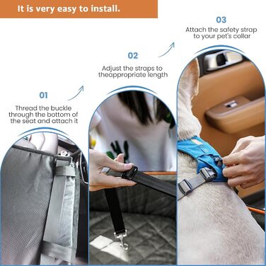 Підвищення для собак у машину - автокрісло для маленьких/середніх собак до 27 кг, з безпечною шлейкою та знімним м'яким матрацом для подорожей