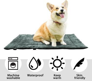 Водонепроникний килимок для котів та собак Kritter Planet, складаний, миючий, для відпочинку на вулиці, у подорожах та кемпінгу, з ручками, 80 x 60 см, сірий