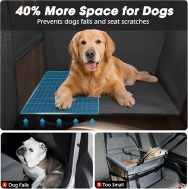 Автокрісло для собак FURTIME - велике, з PU-шкіри, для великих собак, водонепроникне, для SUV, позашляховиків та вантажівок