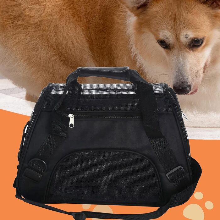 Транспортна сумка для собак та котів, складана переноска для тварин з регульованим плечовим ременем