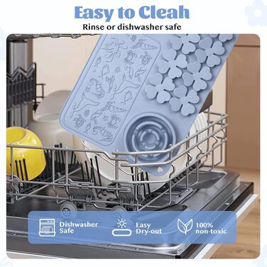 Силіконовий килимок для годування собак та котів - Slow Feeder, антиковзкий, інтерактивний, пазл-годувальник, для швидких їдців (Блакитний)