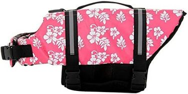 Рятувальний жилет для собак - безпечний жилет для цуценят та великих собак (S, червоний з квіткою)