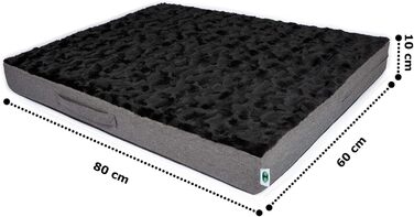 Килимок для собак CopcoPet Lucky Hundematratze: ортопедичний, неслизький, знімний, чорний (80 x 60 x 10 см)