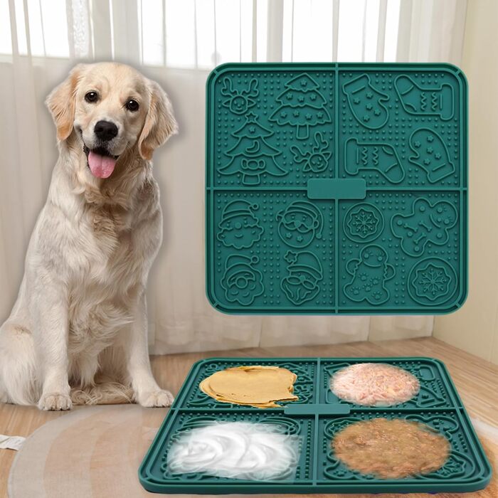 Килимок для повільного годування собак Femont, 30 см, з 165 присосками, зелений. Заспокоює, розважає, сприяє догляду за шерстю та дресируванню. Без BPA.