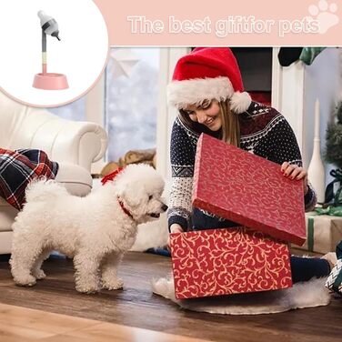 Автоматичний диспенсер для води для котів та собак iFCOW, регульована висота, знімний стрижень, автоматичне годування (Gerry + Pink)