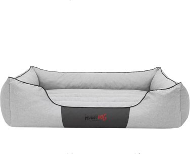 Собаче ліжко-корзина для собак маленьких, середніх та великих порід - м'яке ліжко для собак - собаче диванчик - знімний та пральний чохол - Comfort - розмір L - (XL - 140 x 115 см, штучний льон, сірий)