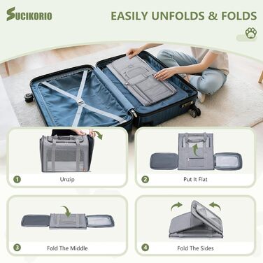 Транспортна сумка для собак Petsfit, 55x40x23 см, чорна, до 12 кг, для подорожей літаком (Eurowings, Lufthansa)