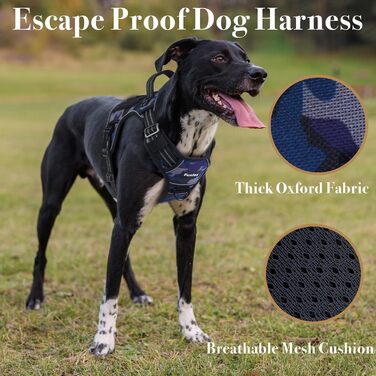 Шлейка для собак Funfox для великих собак, не тягне, тактична, міцна, регульована, дихаюча, камуфляж, фіолетовий, розмір L