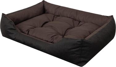 М'яке ліжко для собак та котів, 84x65 см, коричневе. Зручне, з піднятими бортиками, легко миється. Підходить для маленьких собак та котів.
