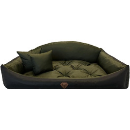 Ортопедичне ліжко для собак Dogs4Life: м'яке, миється, підходить для собак маленьких, середніх та великих порід (M, Хакі)