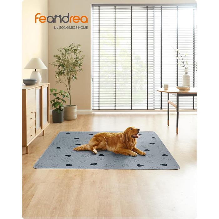 Підстилка для собак Feandrea, 2 шт. в наборі, XXXL (183x183 см), водонепроникна, неслизька, супер вбираюча, сіра
