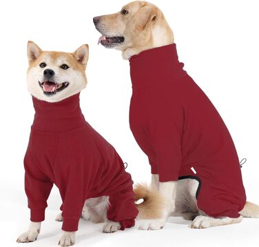 Теплий флісовий халат для собак на зиму, з ніжками, для маленьких та середніх порід, червоний, розмір S