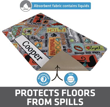 Підкладка під миску для собак та котів Drymate, сіра, 30,5 x 50,8 см (12' x 20')