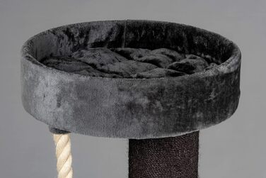 Дерев'яний кігтеточка для великих котів RHRQuality Maine Coon Sleeper Blackline Dark Grey Deluxe з товстими 15 см сизалевими стовпами