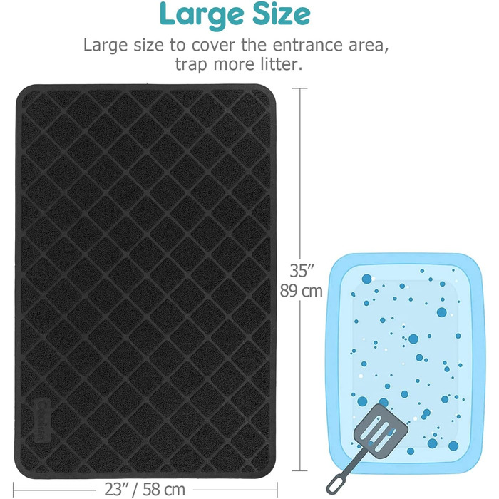 Килимок для котячого туалету Conlun Katzenklo Matte, сірий, 89 x 58 см