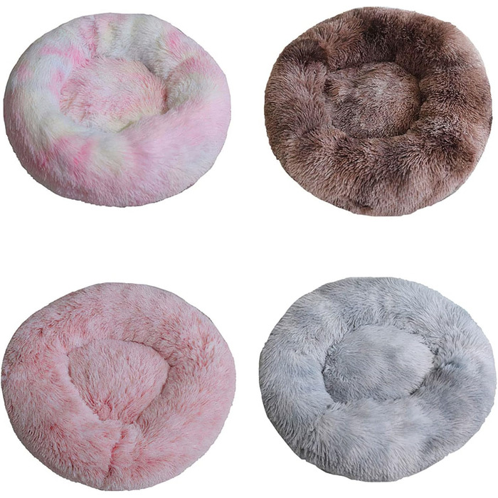 М'яке ліжко-подушка у вигляді пончика для собак та котів, рожевого кольору (XL 70см)