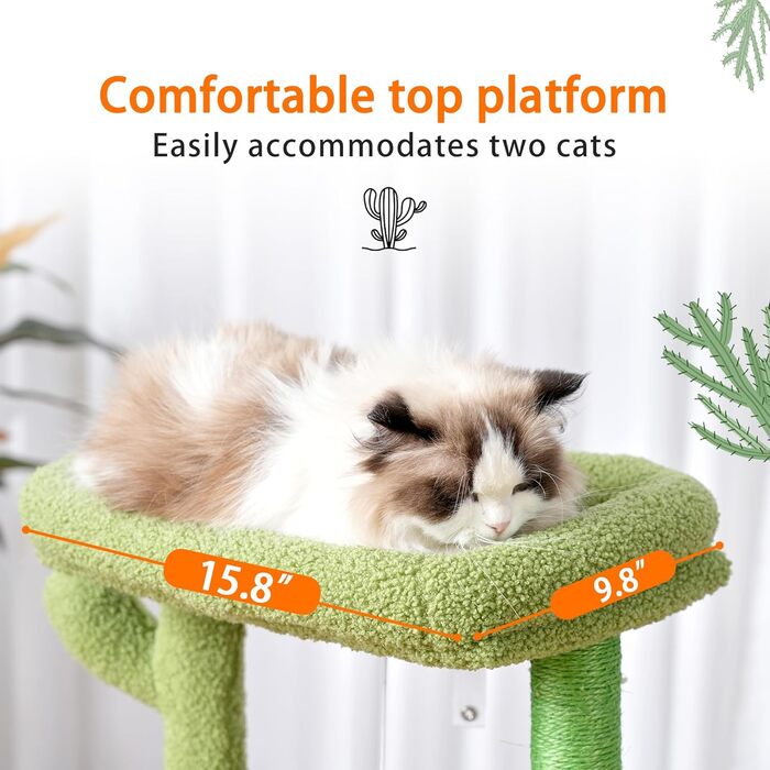 Котячий комплекс Heybly з щіткою для догляду, м'який плюшевий когтеточка для домашніх котів HCT006GY