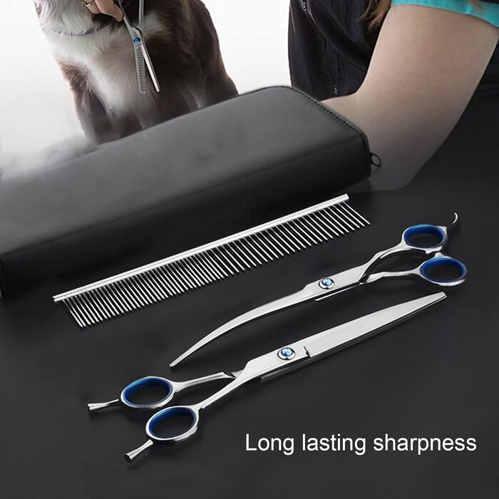 Набір для грумінгу собак та котів: ножиці, гребінець для тіла, обличчя, вух та лап