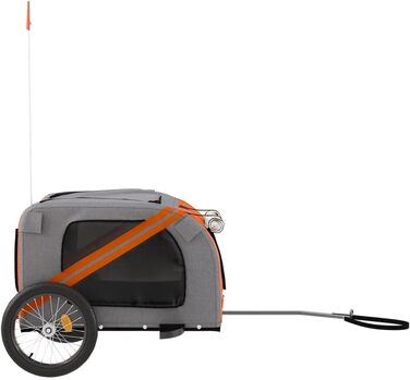 Festnight Причіп для велосипеда, переноска для собак, чорний та сірий, вантажність 45 кг