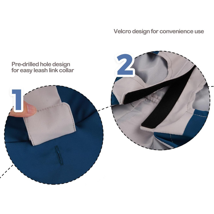 Водонепроникний дощовик для собак BPS з капюшоном та кишенею, 100% поліестер, M, Синій, BPS-9701AZ (M, 16183 Red)