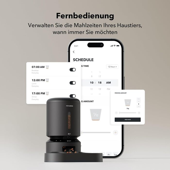 Автоматична годівниця для котів PETLIBRO 5 л з 1080P камерою, Wi-Fi 5G, додатком, нічним баченням, сигналом руху та звуку, для сухого корму, підходить для кількох домашніх тварин