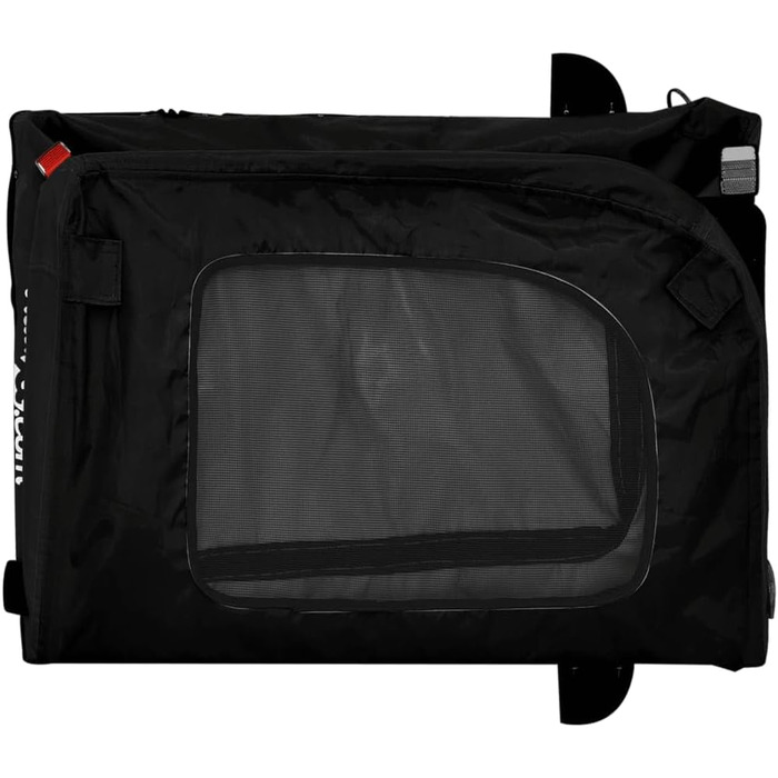 Причіп для собак Fasba: міцний, з відбивачами та прапорцем, для собак та котів, чорний, Oxford-Gewebe, сталь