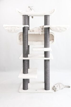 Дряпак для котів Petrebels Maine Coon XXL, 190 см, дизайн для великих котів, сизаль, колір Off-White