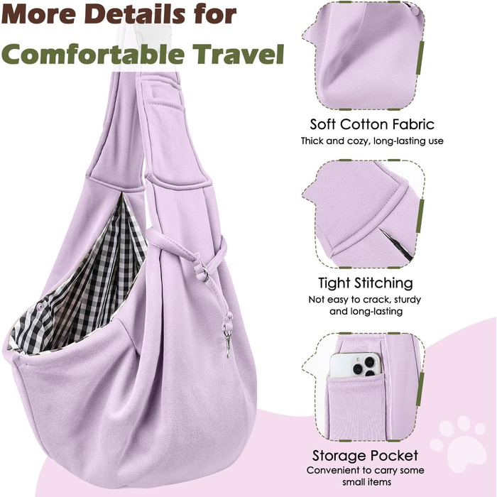 Pawaboo переносна сумка для собак і котів, для подорожей та прогулянок, до 5.4 кг, квітковий принт + чорний (світло-фіолетовий)