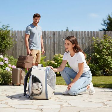 Транспортна сумка для собак Tyinerc | Сумка з регульованими ременями – для подорожей, прогулянок в авто, цуценят, кошенят (блакитна)