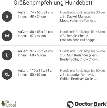 Ліжко для собак середніх порід Doctor Bark - м'яке та зручне, зелений колір (97x75 см)