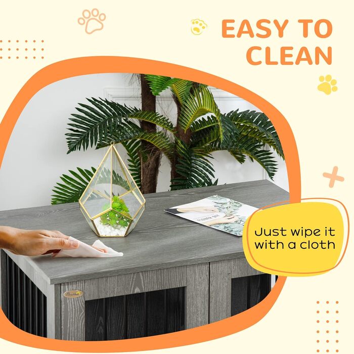 Клітка для собак PawHut - вольєр, переноска для маленьких та середніх собак, сіра, 85 x 55 x 75 см