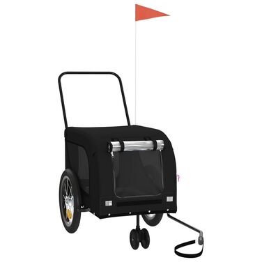 Візок для собак Haustierbuggy, чорний, з оксфордської тканини та металу для прогулянок на вулиці