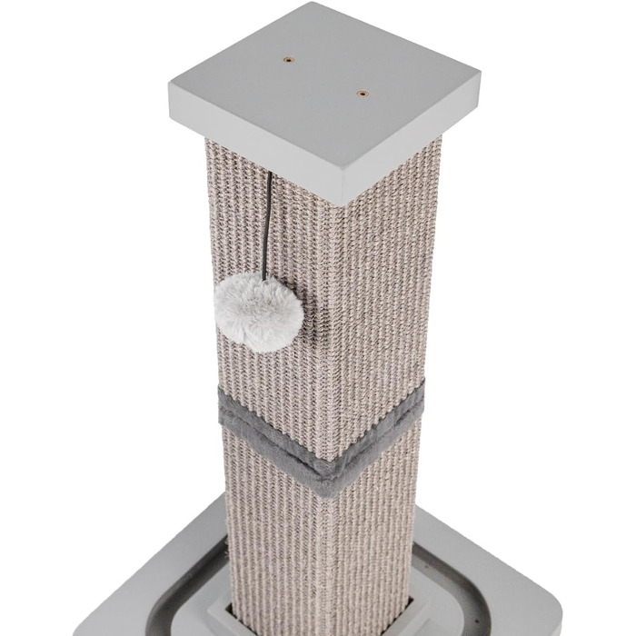 Котячий стовпчик для дряпання Carla з іграшками - інтерактивна котяча іграшка для самостійних занять. Висота 82 см, діаметр 20 см. (Антрацит, 33 x 33 x 67 см)