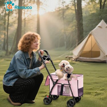 Дитяча коляска для тварин для котів та собак, рожевий колір, до 25 кг