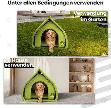 Текстильна будка для собак та котів EVE Textile Eskimo - зелена, 45x45x45 см