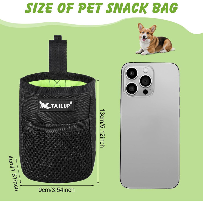 Ланжує Лекерлібутель - ласощі для маленьких собак, чорний, з кліпсою для ременя, 600D Оксфорд, 2 шт.