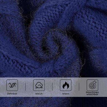 Теплий в'язаний пуловер для собак Queenmore, середній розмір, колір індиго (M)