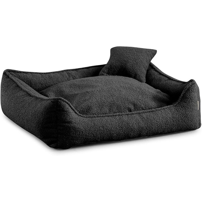 Ліжко для собак Gutekissen® Bear, середнього розміру, чорне - з подушкою, миється - вибір кольору та розміру (M - 80x70)