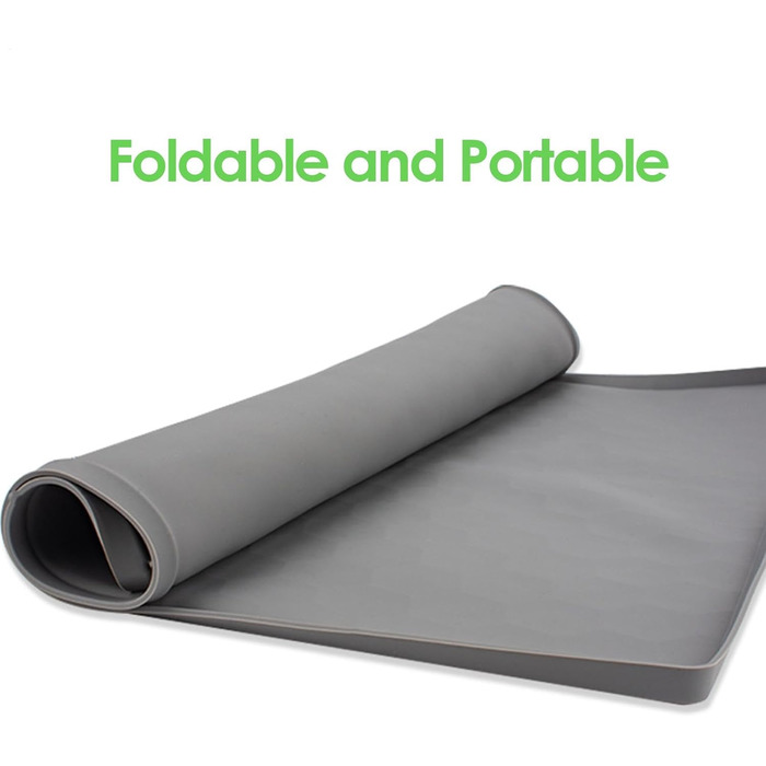 Килимок для годування собак, вологостійкий килимок під миску для тварин, великий силіконовий килимок з бортиком, 50 x 60 см, захист від бруду, килимок для цуценят