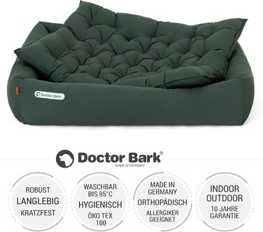 Ортопедичне ліжко для собак Doctor Bark - великі породи, XXL (110x100 см), зелене, миється до 95°C