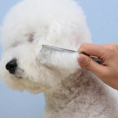 Гребінець для собак Flohkamm | Щітка для котів для догляду за шерстю | Аксесуари для миття собак для різних сезонів, довгошерстих порід, цуценят (срібний)