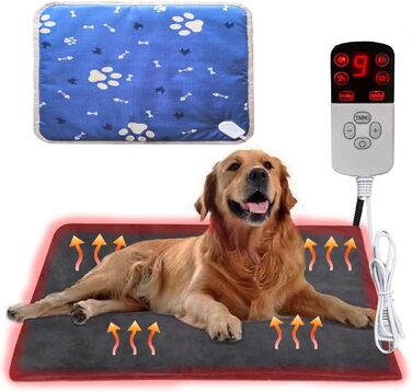 Килимок-грілка для котів та собак, регульована температура та таймер, 45*70 см