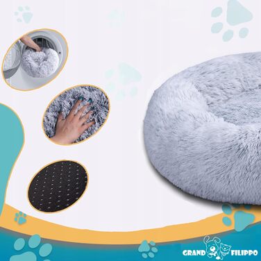 Лежак для собак і котів Grand Filippo Fluffy 120 см, зелений, флісовий, круглий, знімний чохол, машинне прання, ручна робота