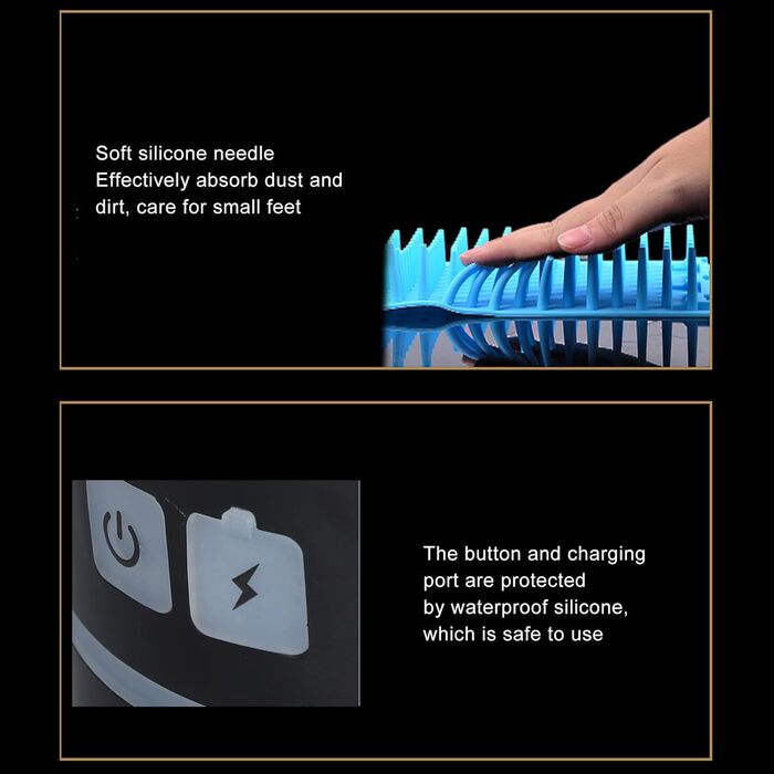 Електричний мийчик лап для собак та котів, USB, переносний, білий/блакитний (S)