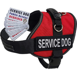 Шлея для собак ActiveDogs Air-Tech XL, Cordura, червона, з ручкою, ADA-картками та світловідбивними нашивками для сервісних собак (73,7-101,6 см)