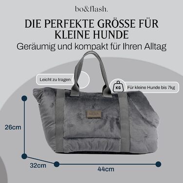 Hundetragetasche Portland Claudelle – Сумка-переноска для собак до 7 кг – Зручна та стильна переноска для собак (Dark Grey)