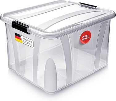 Ящик для зберігання Konzept з кришкою, 55 л, BPA-free, міцні затискачі